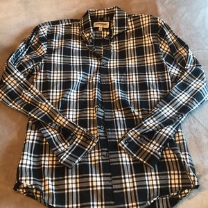 Express black and white button up fitted shirt
